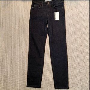 NWT Bootlegger Laurel Dark Blue Skinny Jeans Mid Rise Stretch Size 24w 29L